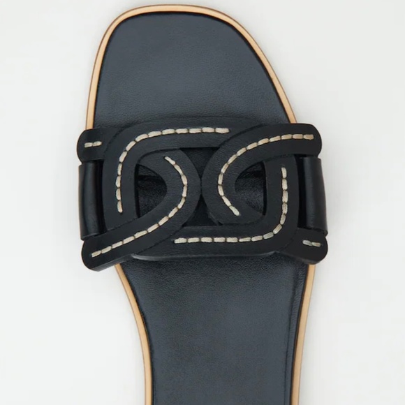 TODS Kate Slip On Sandals Black 5.5  35.5 - Picture 8 of 10